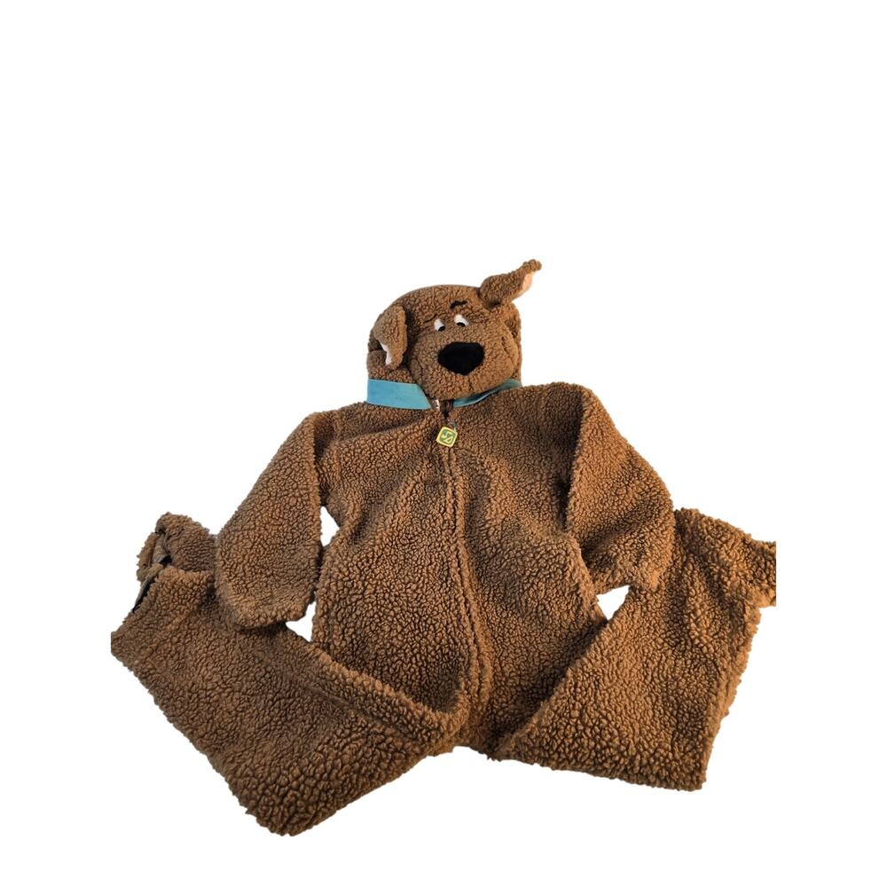 Y2K Warner Bros Fuzzy Scooby Doo Halloween Costume Cartoon Network Child Med 7/8